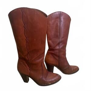 Vintage 1970s Brazil Boho Chic Western Cowboy Boots Womens size 7.5